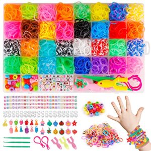 Colorful Rubber Bands Making Kit - 2500+ Rubber Band Refill Set in 32 Unique Colors with Other Accessories and Storage Box
