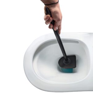 THRUSTER Toilet Plunger Rectangular Toilet Unblocker | Creates High Pressure to Unclog | Best Heavy Duty Square Toilet Plunger for Blocked Toilets