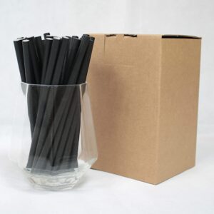 Black Cocktail Straws (6mm x 140mm) - Pack Size 500 - Made in Britain - FSC Certified/Biodegradable Paper Straws/Eco-Friendly/Durable/Food Safe