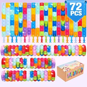 72 PCS Pop Bracelet it Fidget Toys Pack