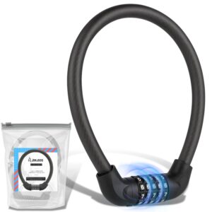 JIMJOOS Heavy Duty Bike Lock - 5-Digit Combination Cable Bicycle Lock - Waterproof Motorbike Lock - Ideal for Cycle