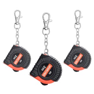 Spifflyer 3pc Mini Tape Measure Small Measuring Tape Retractable 2M with Swivel Snap Hook