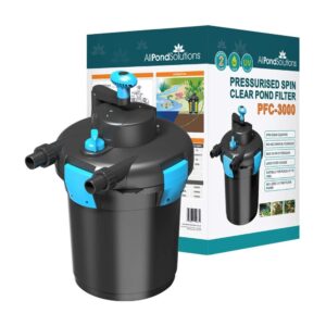 AllPondSolutions Pressurised Koi Fish Pond Filter with UV Steriliser - 2-in-1 Biological & Mechanical UV Pond Filter System - Easy to Clean & Maintain - for Outdoor Ponds Up to 3000 litres - PFC-3