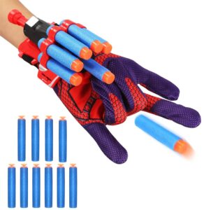 Aofentop Spider Shooter Toy - Web Shooters for Kids Super Hero Toys with Spider Gloves Launcher Wrist Toys Set 2 Kinds Soft Bullets for Boys Girls