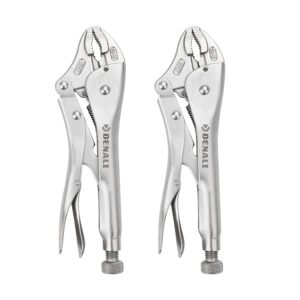 Amazon Brand Denali 23 cm Locking Pliers with Wire Cutter and Curved Jaw