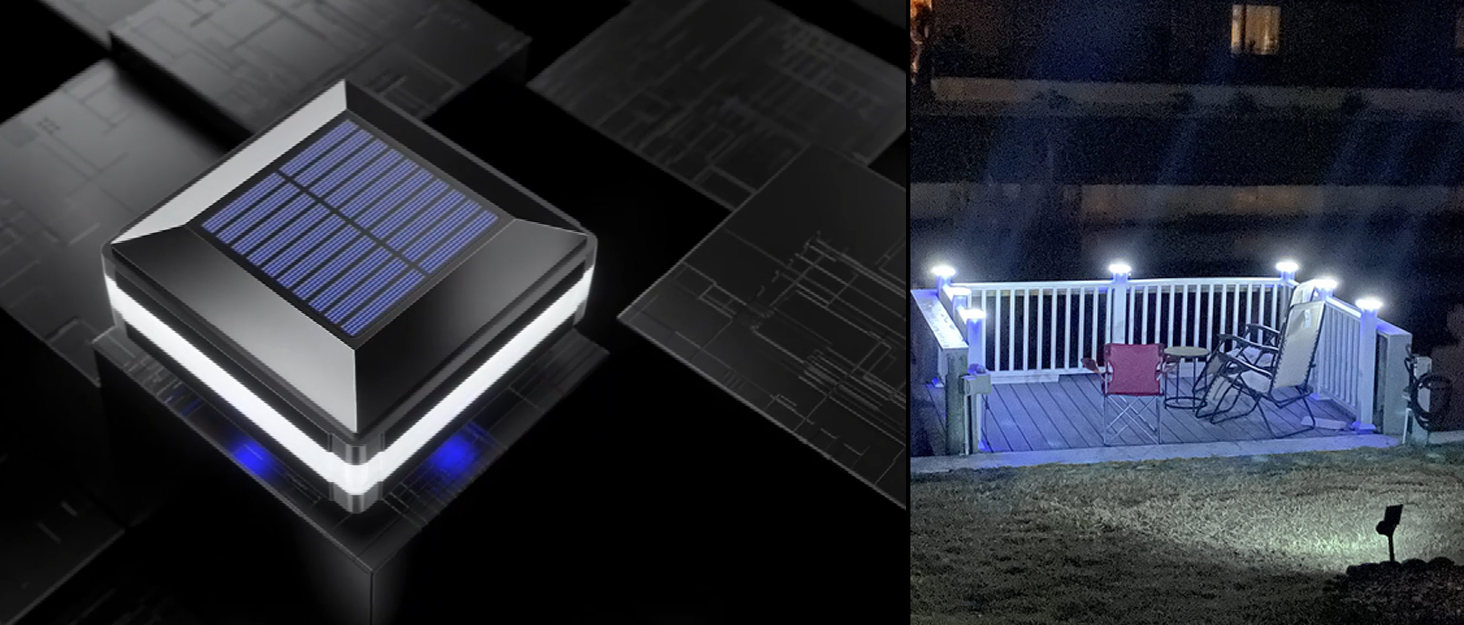 solar post cap lights outdoor