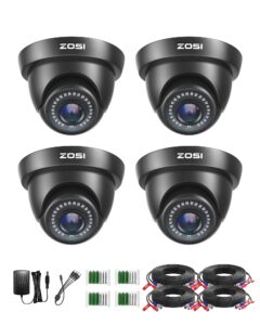 ZOSI 4 Pack 1080P Indoor Outdoor Dome Security CCTV Camera Kit 1920TVL HD-TVI for 720P / 1080N / 1080P/5MP/4K HD-TVI