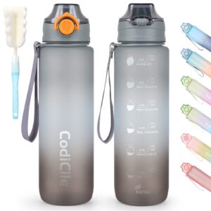 CodiCile Sports Water Bottle 1L Drinks Bottle BPA Free Water Bottle with Lock Cover & Leak Proof