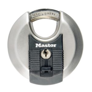 MASTER LOCK Heavy Duty Disc Padlock [Key] [Stainless Steel] [Outdoor] M50EURD - Best Used for Storage Units