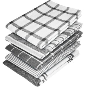 Elfranso Tea Towels – 100% Cotton Kitchen Tea towels- Pack of 5 and Absorbent Tea Towels set