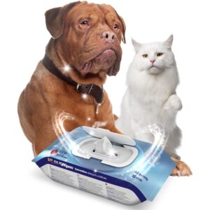 ICF | CLX Wipes | Dog Wipes Antibacterial + Antifungal | Pet Cat & Dog Grooming Wipes For Cleaning Ear
