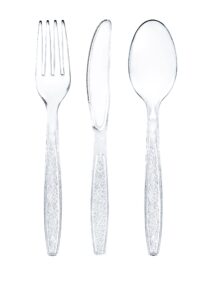Signature Clear Plastic Cutlery Set 300 Pieces Includes 100 Forks