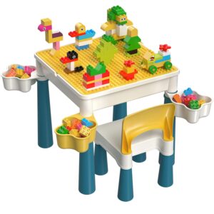 burgkidz Kids Building Blocks Table and Chair Set