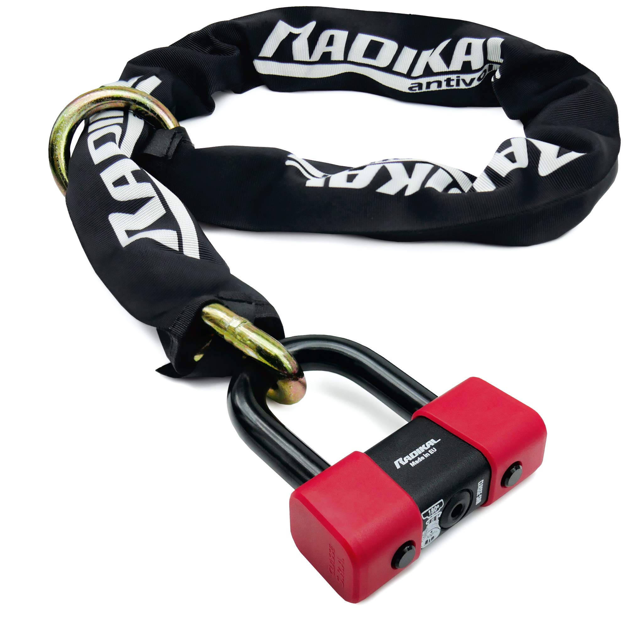 Radikal RK48120L Chain Moto Padlock Anti-theft + Disc lock &oslash;18 SRA Homologated High Security &oslash;13.5 120cm Lasso