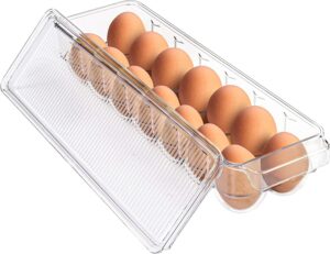 Kichly Egg Container For Refrigerator - 14 Egg Container With Lid & Handle