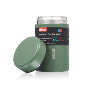 Décor Vacuum Insulated Food Flask | 2-in-1 Hot & Cold Stainless Steel Food Container | 520ml - Sage Gree