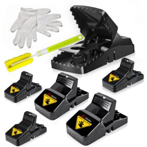Zibaba Reusable Rat Traps that Kill Instantly - 6 Pack (3 Large