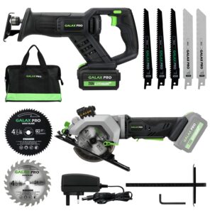 GALAX PRO 20V Reciprocating Saw and Circular Saw Combo Kit with 1pcs 4.0Ah Lithium Battery and One Charger