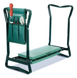 Crystals Heavy Duty Portable Foldable Foam Padded Garden Kneeler Gardening Knee Pad Metal Stool Sea