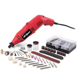Hi-Spec 121 Piece 130W Corded Power Rotary Tool Kit Set. Multi Tool with Dremel Compatible Bit Accessories. Drill