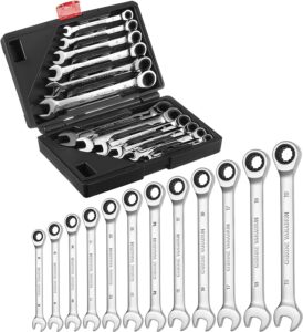 LIFERUN Ratchet Wrench Set (8-19mm) 12 Pcs. Ratchet Wrenches