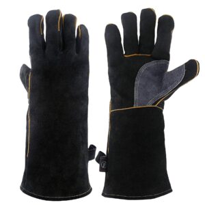 KIM YUAN Extreme Heat & Fire Resistant Gloves Leather with Kevlar Stitching