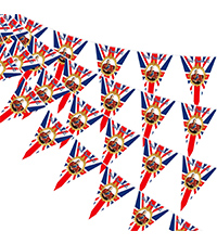 King Charles Coronation Decorations, King Charles III Union Jack Set 15 Pcs Triangle Bunting Banner