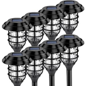 GIGALUMI 8 Pack Solar Pathway Lights Outdoor