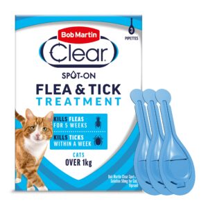 Bob Martin Clear | Spot On Flea Treatment for Cats & Ferrets | Kills Fleas & Ticks | Fast Control