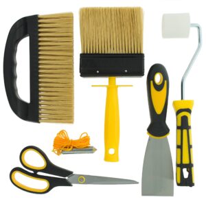 Coral 10321 Task Partner Wallpaper Kit with Paste Smoothing Brush and Tools for Wall Paper Hanging 6 piece pack set