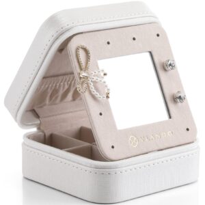 Vlando Travel Jewellery Box with Mirror for Rings Earrings Necklace