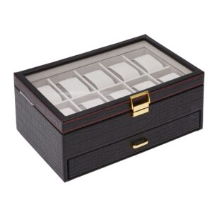 Amazon Basics 10-Slot Watch Box with Drawer