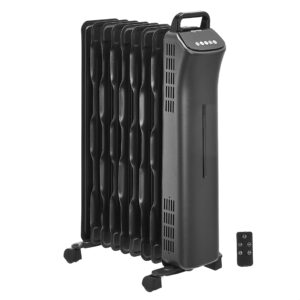 Amazon Basics Portable Oil-Filled Digital Radiator Heater with 9 Wavy ECO-Fins and Remote Control