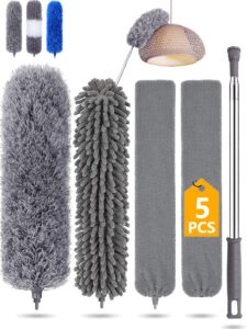 Feather duster 5PCS kit with 30-100 inch telescopic extension pole