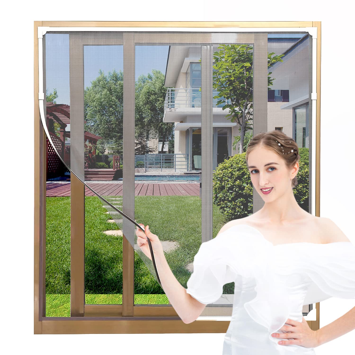 AMLOOPH Magnetic Window Fly Screens for Windows Nets to Keep Bugs Out