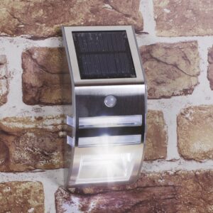GardenKraft 11270 Solar Powered Security Light / Motion Sensored ‘Auto On’ Light / 5V Solar Panel / Weatherproof Stainless-Steel Constructio