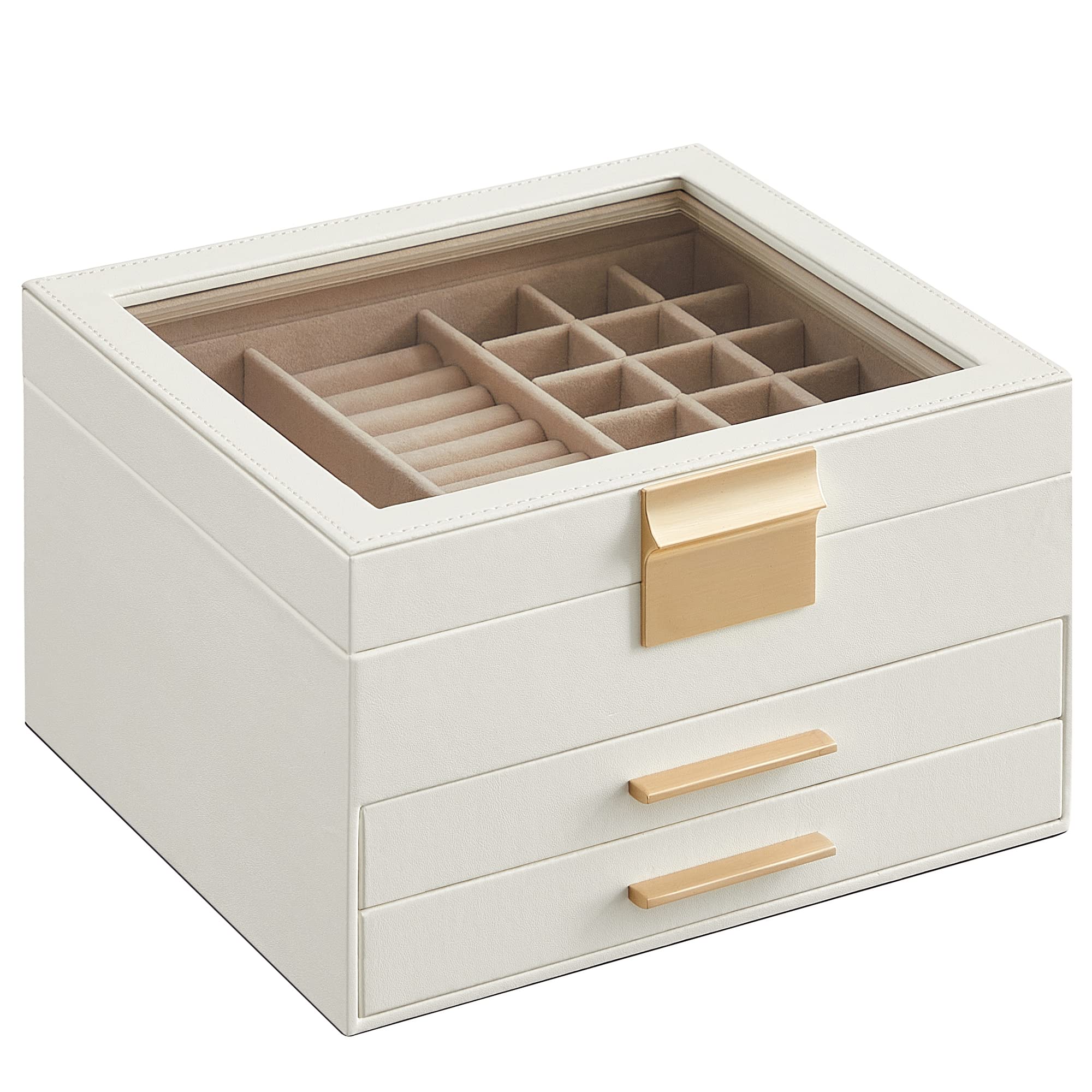 SONGMICS Jewellery Box with Glass Lid