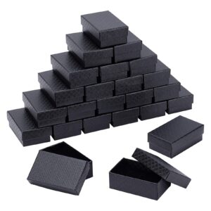 BENECREAT 24 Pack Diamond Pattern Cardboard Jewelry Boxes 8x5x3cm