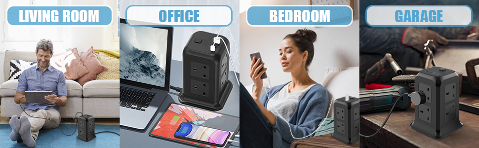 usb tower extension cords