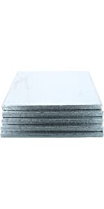Culpitt Individually Wrapped Cake Boards, Square Silver 5 Pack