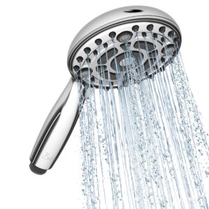 LOKBY 5'' High Pressure Handheld Shower Head 6-Setting - High Flow Even with Low Water Pressure - Hand Held Showerhead Set with Teflon Tape