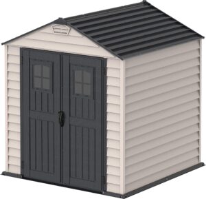 Duramax StoreMax 7 x 7 PLUS Plastic Garden Shed with Heavy-Duty Plastic Floor & Fixed Window on Doors