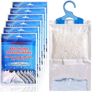 Nyxi Set of 6 Hanging Interior Wardrobe Dehumidifier - 230g Each Bag - Ideal to stop damp