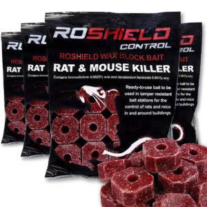 Roshield 1.2kg Wax Block Bait for Rat & Mouse Killer Poison Control - Indoor