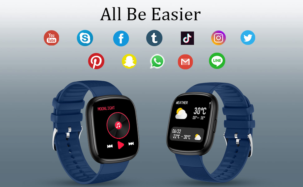 Smart Watch for Women Men IP68 Waterproof Fitness Tracker with Heart Rate Monitor for Andriod IOS