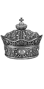 Vintage Metal Alloy Crown Design Jewelry Box Ring Trinket Case Jewellery Boxes