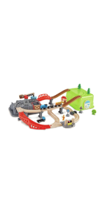 railway-bucket, sustainable wood toy, toy train sets, wooden toy railway set