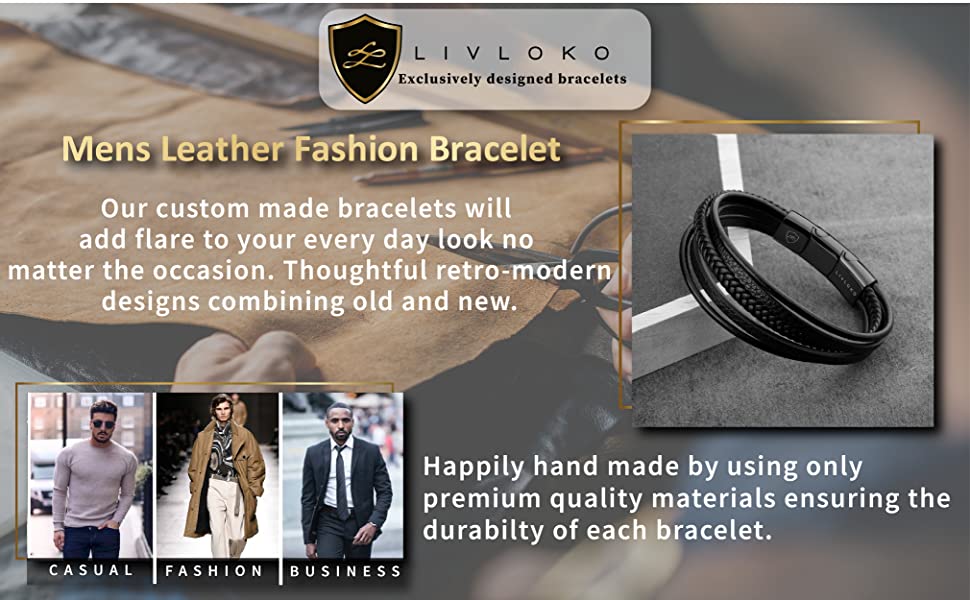 Mens bracelets leather bracelets for men bracelet for men