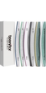 Teenitor Half-Moon Professional Nail File Set