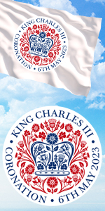 5x3FT King Charles III Coronation Flag With Official Coronation Logo